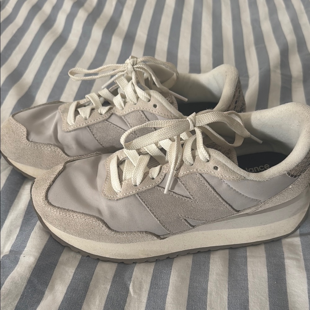 New Balance Gray and White Sneakers